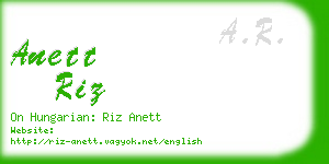 anett riz business card